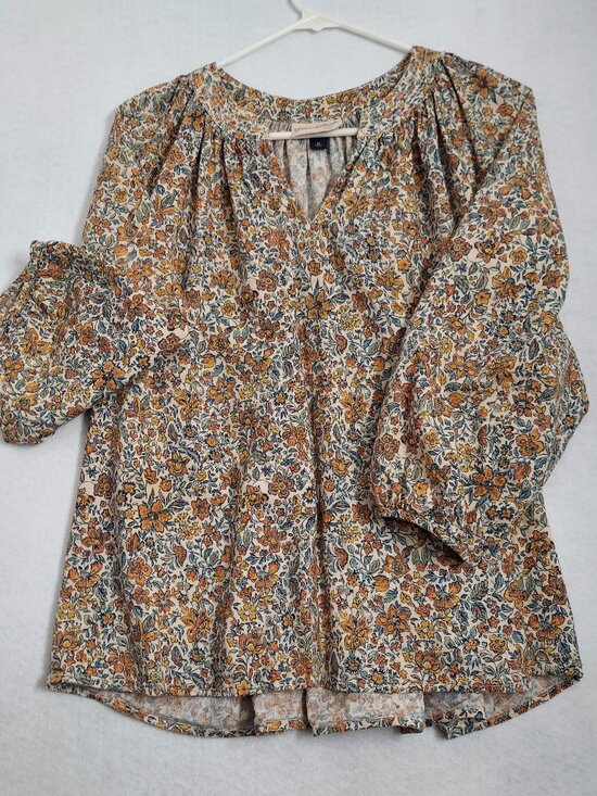 Universal Thread Tops - Universal Thread Floral Boho Cotton Blouse Medium Lightweight Soft Top